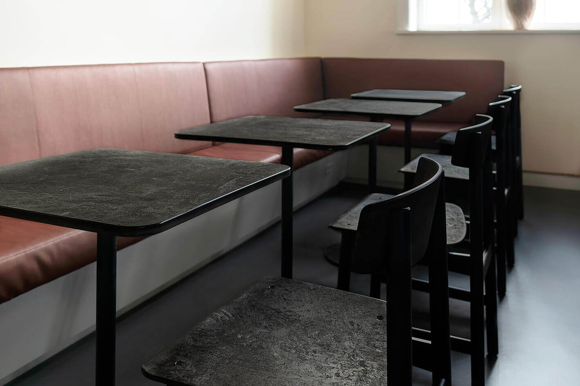 Mater Café Table in lifestyle shot